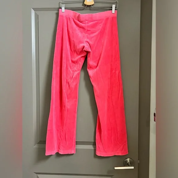 Vintage Juicy Couture bright Pink Velour Pants - Picture 6 of 14